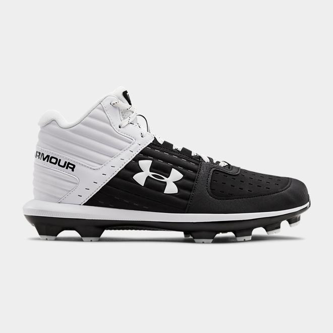 Under Armour Yard Mid TPU - Panske Baseballová Obuv - Čierne/Biele